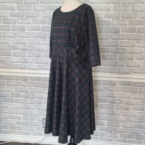 Hell Bunny Vixen Plaid Retro Rockabilly Swing Dress Tartan NEW 3XL Plus Size - Picture 2 of 10